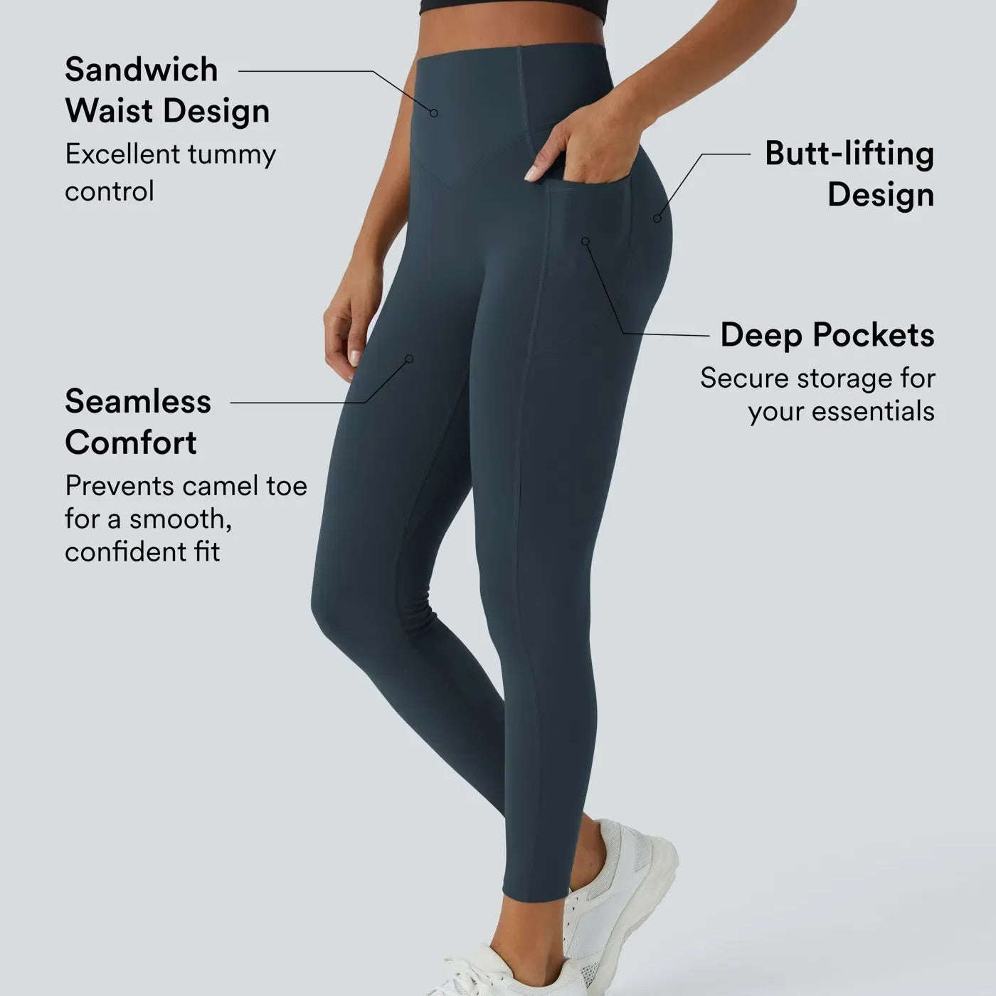 TheFitara UltraSculpt™️ SoCinched High Waisted Scrunch Butt Lifting Tummy Control Pocket Shaping Training Leggings